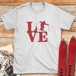 Love Sign Ski T Shirt Gift For Skier