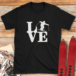 Love Sign Ski T Shirt Gift For Skier