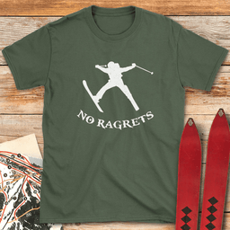 No Ragrets T Shirt Gift For Skier