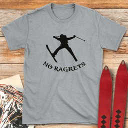 No Ragrets T Shirt Gift For Skier