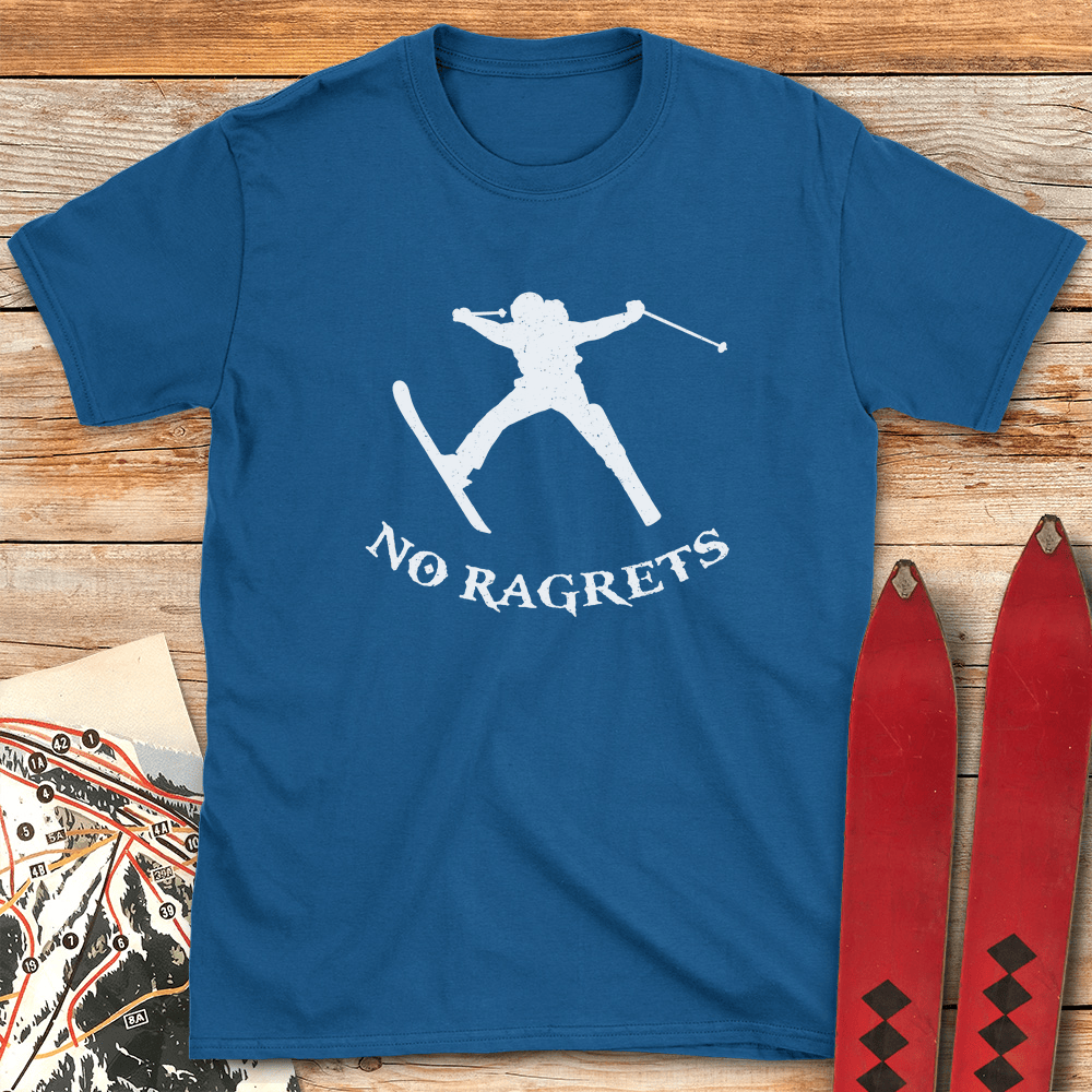 No Ragrets T Shirt Gift For Skier