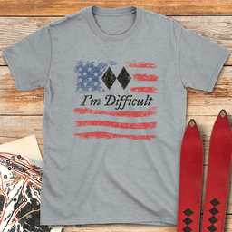 Im Difficult American Distressed T Shirt Gift For Skier