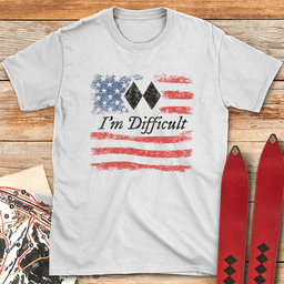 Im Difficult American Distressed T Shirt Gift For Skier