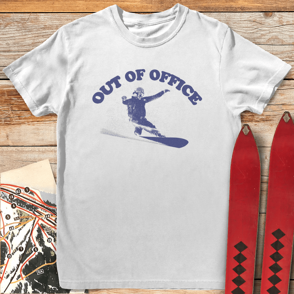 Out Of Office Snowboard T Shirt Gift For Snowboarder