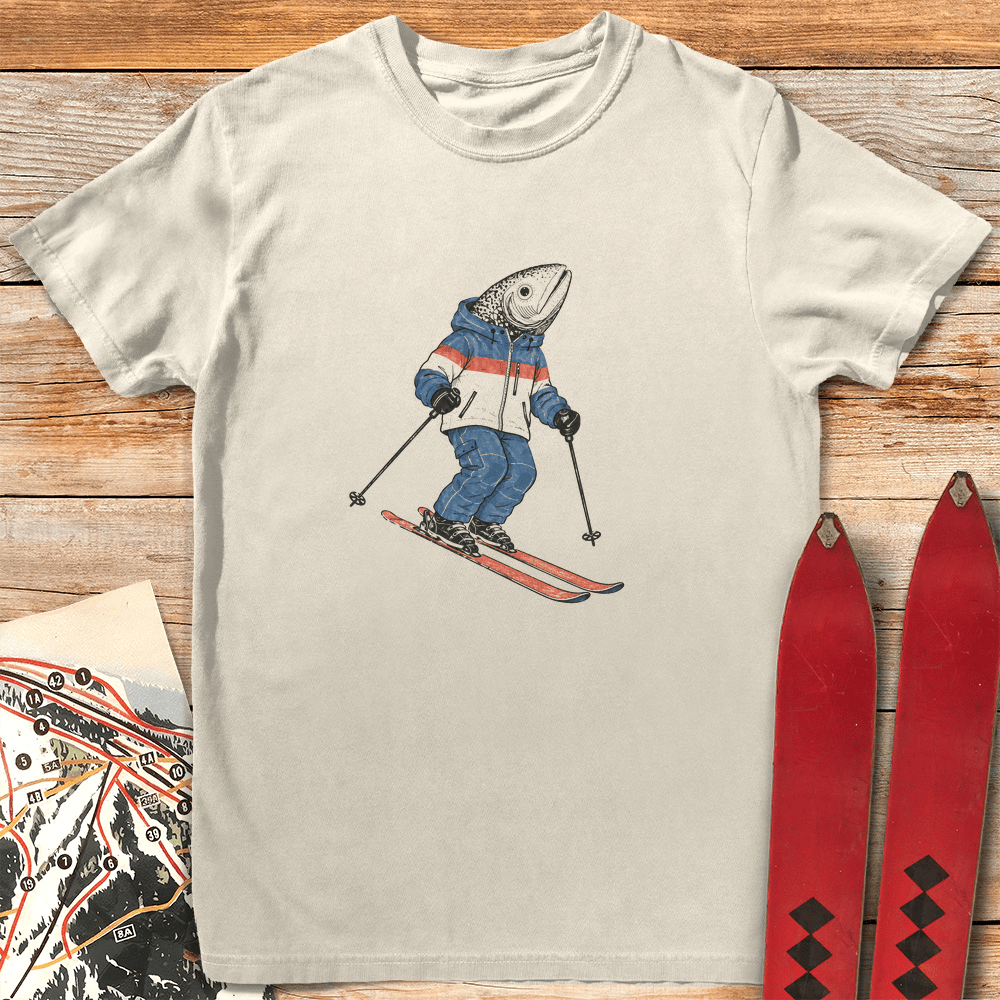 Fish Out Of Water T Shirt Gift For Skier