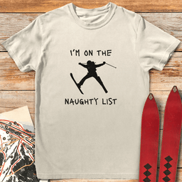Naughty List T Shirt Gift For Skier