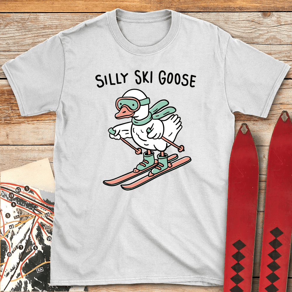 Silly Goose Skiing T Shirt Gift For Skier