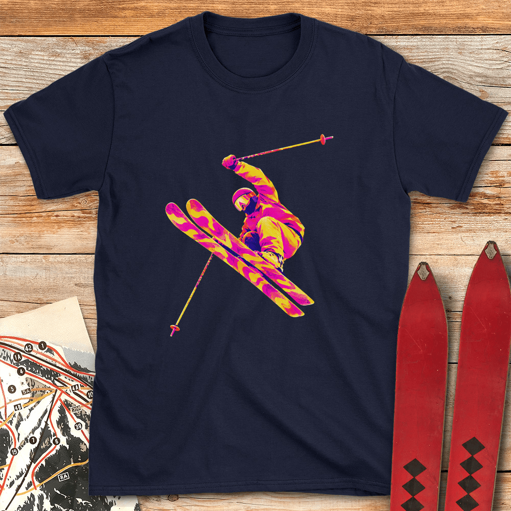 Pink Purple Planks T Shirt Gift For Skier