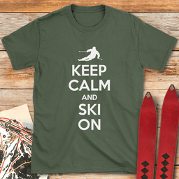 Keep Calm And Ski T Shirt Gift For Skier