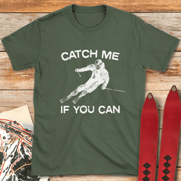 Catch Me If You Can Halftone T Shirt Gift For Skier