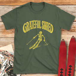 Grateful Shred Skier T Shirt Gift For Skier