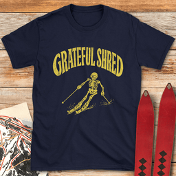 Grateful Shred Skier T Shirt Gift For Skier