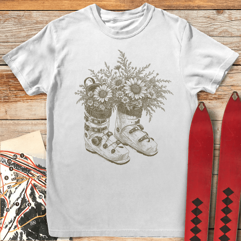 Garden Ski Boots T Shirt Gift For Skier