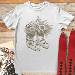 Garden Ski Boots T Shirt Gift For Skier