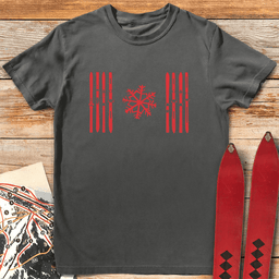 Proudly Canadian Skier T Shirt Gift For Skier