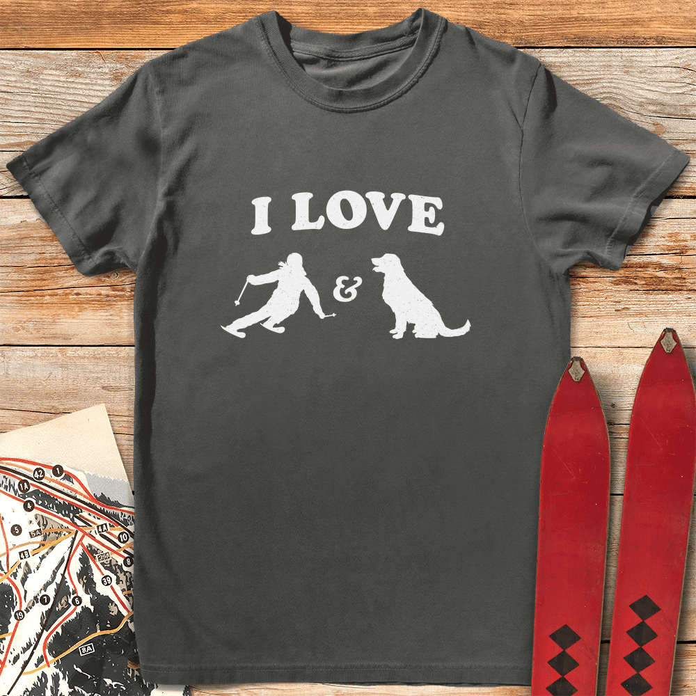 I Love Ski Dogs T Shirt Gift For Skier