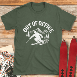 Out Of Office Mountains T Shirt Gift For Skier