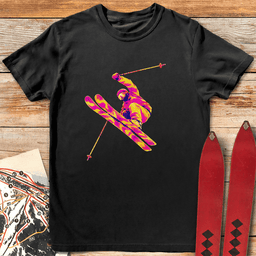 Pink Purple Planks T Shirt Gift For Skier