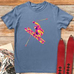 Pink Purple Planks T Shirt Gift For Skier
