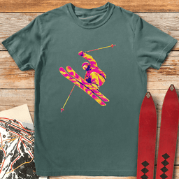Pink Purple Planks T Shirt Gift For Skier