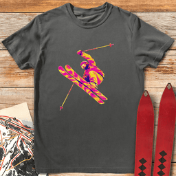 Pink Purple Planks T Shirt Gift For Skier