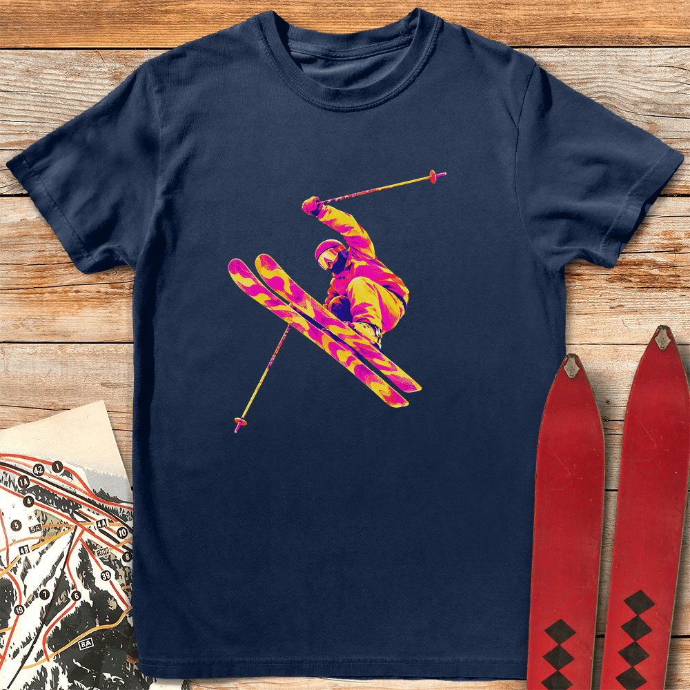 Pink Purple Planks T Shirt Gift For Skier