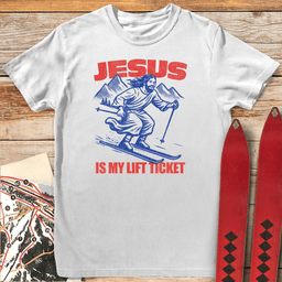 Jesus Lift Ticket T Shirt Gift For Skier