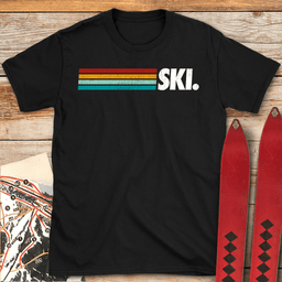Classic Ski Line T Shirt Gift For Skier