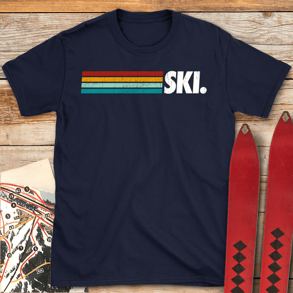 Classic Ski Line T Shirt Gift For Skier