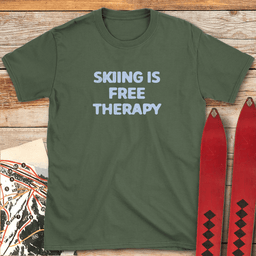 Free Therapy T Shirt Gift For Skier