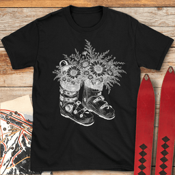 Garden Ski Boots T Shirt Gift For Skier