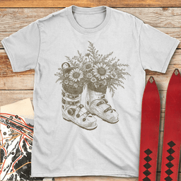Garden Ski Boots T Shirt Gift For Skier