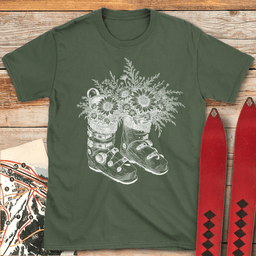 Garden Ski Boots T Shirt Gift For Skier