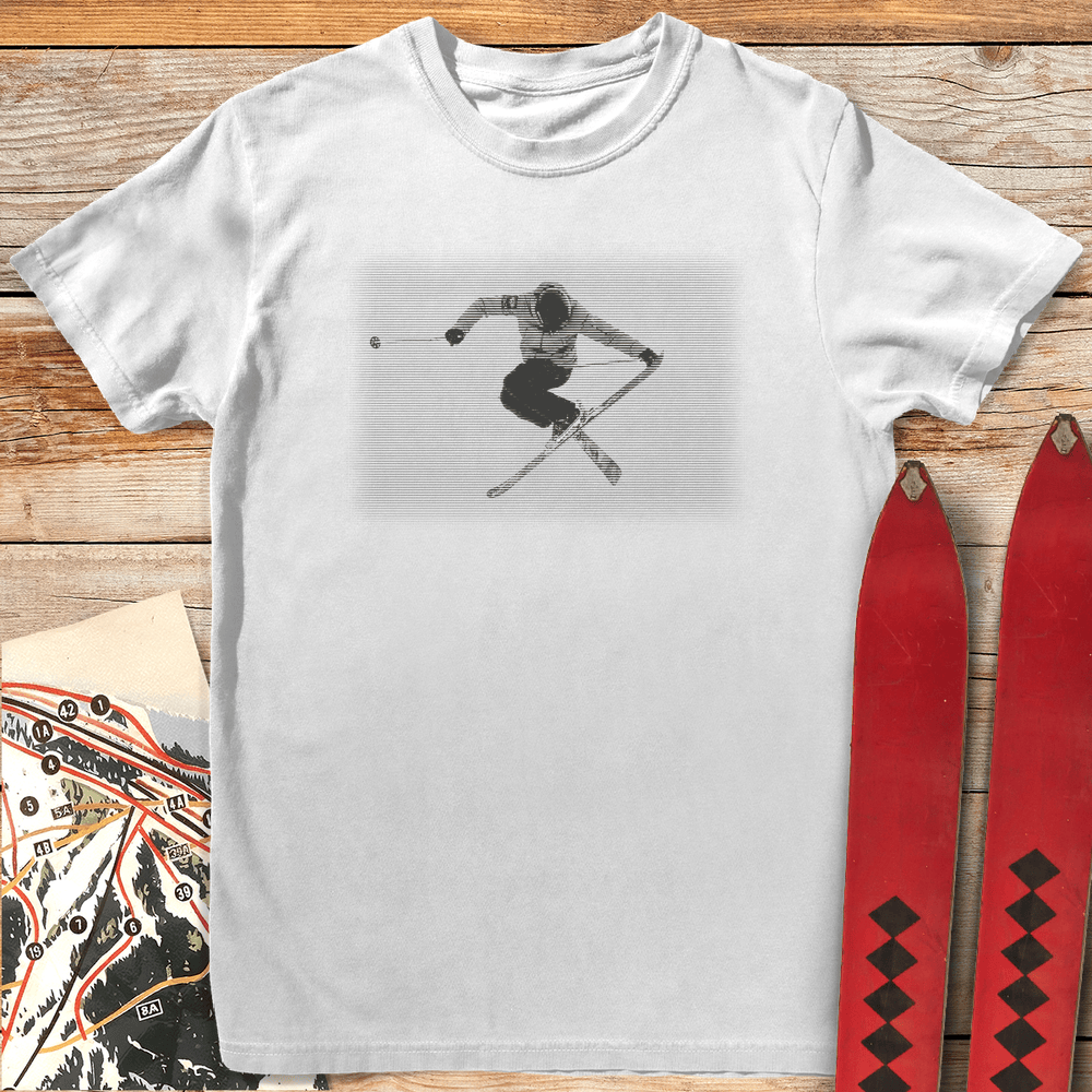 Halftone Tail Grab T Shirt Gift For Skier