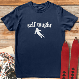 Self Taught Skier T Shirt Gift For Skier