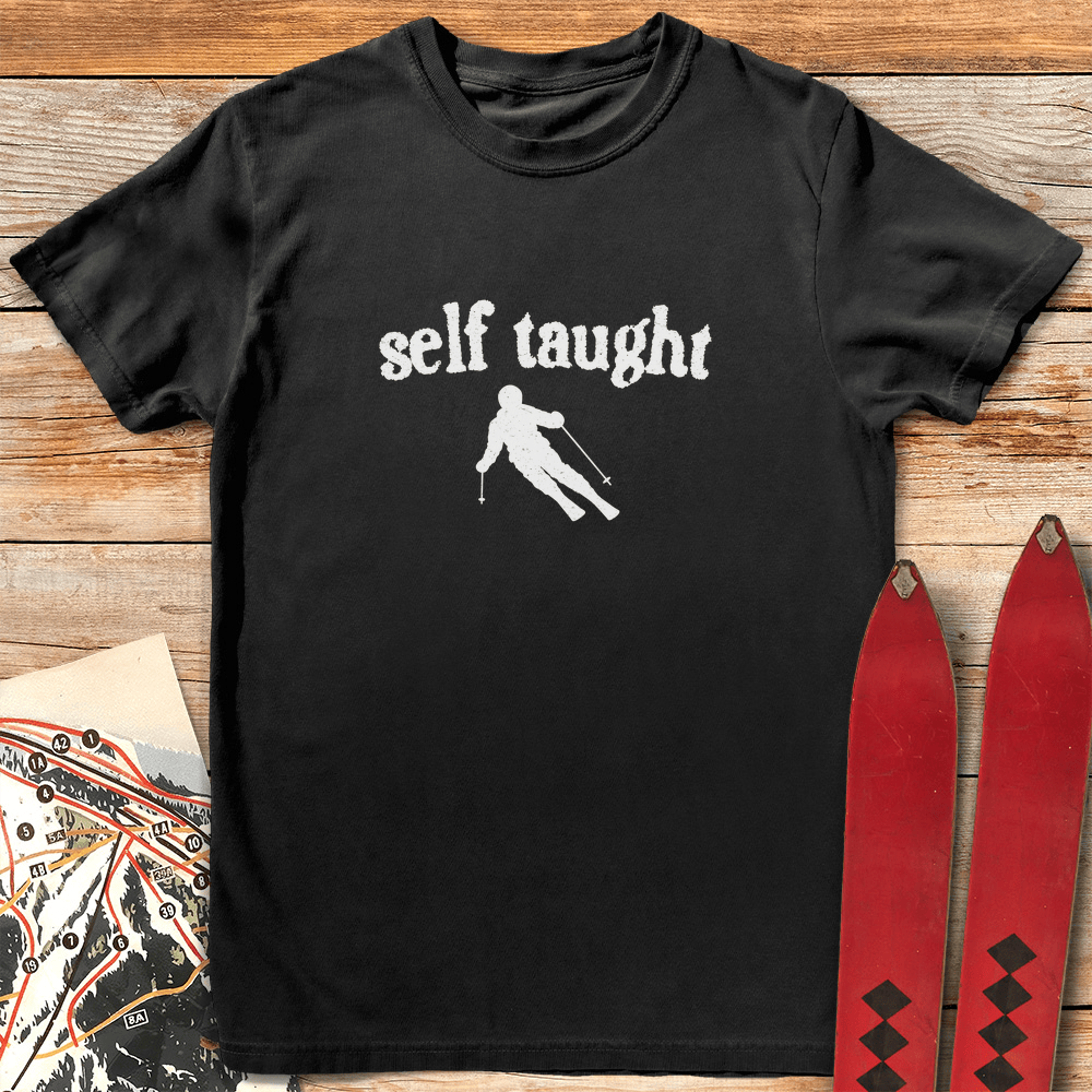 Self Taught Skier T Shirt Gift For Skier