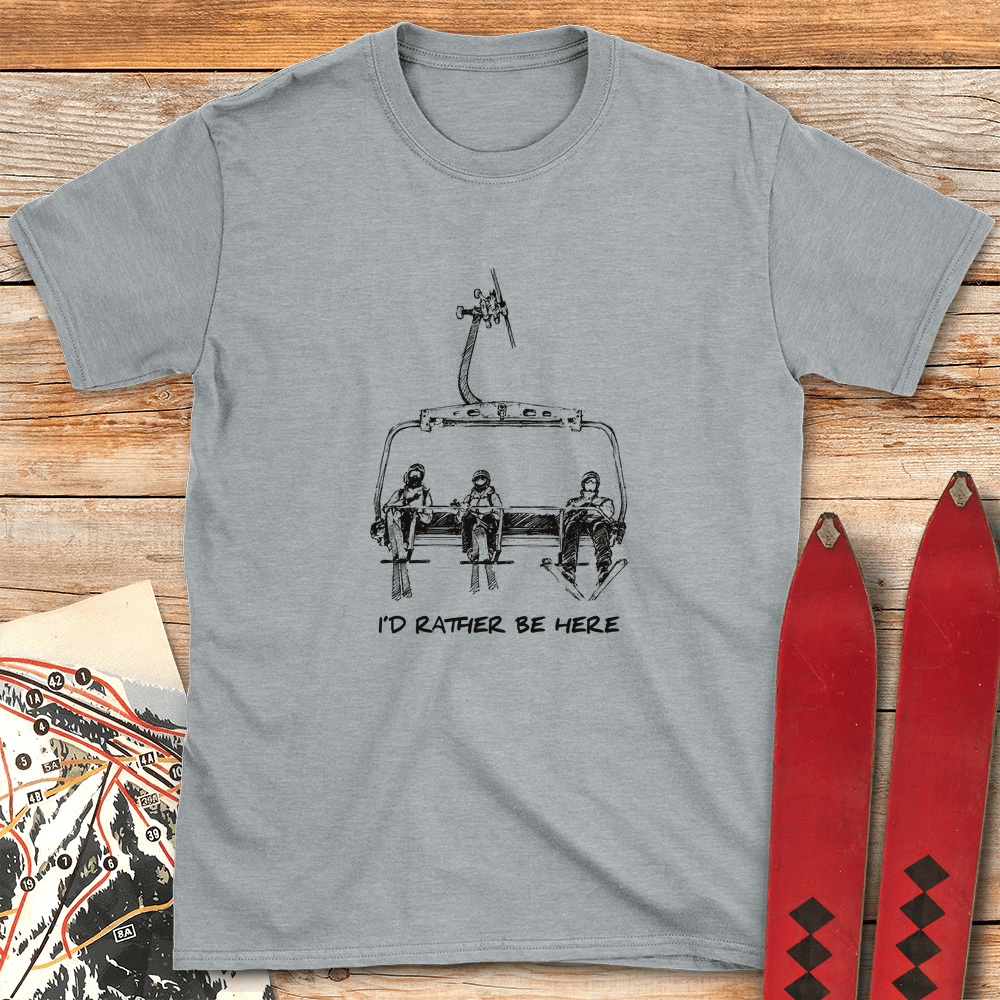 Rather Be Chairlift T Shirt Gift For Skier