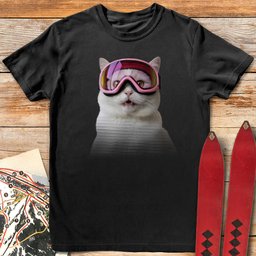 Meowski T Shirt Gift For Skier
