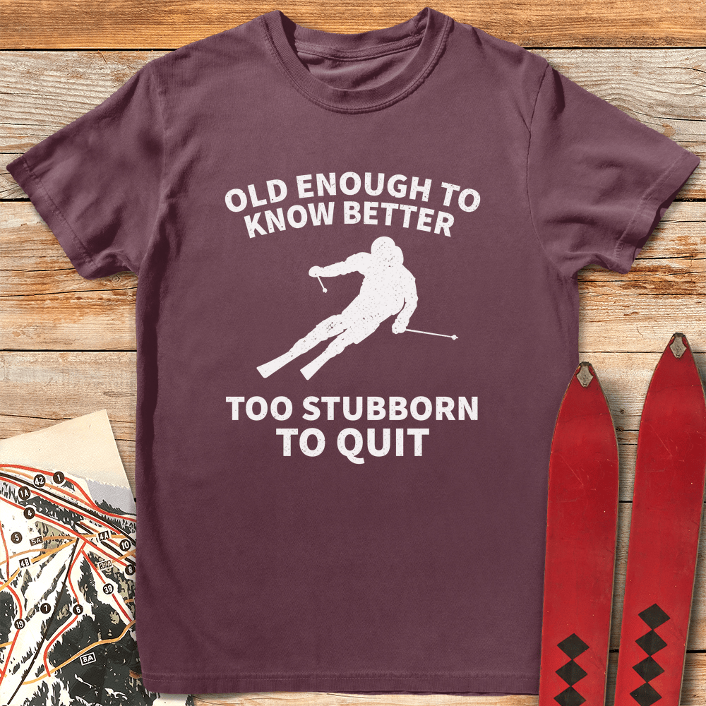 Old Stubborn Skier T Shirt Gift For Skier