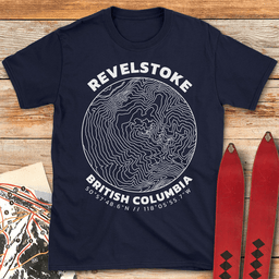 Revelstoke Topo Map T Shirt Gift For Skier