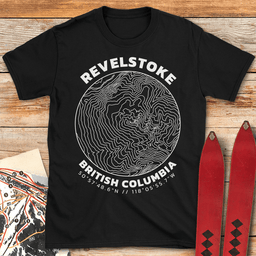 Revelstoke Topo Map T Shirt Gift For Skier