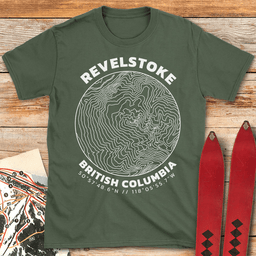 Revelstoke Topo Map T Shirt Gift For Skier