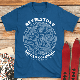 Revelstoke Topo Map T Shirt Gift For Skier