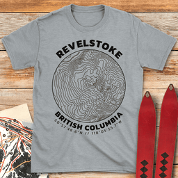 Revelstoke Topo Map T Shirt Gift For Skier