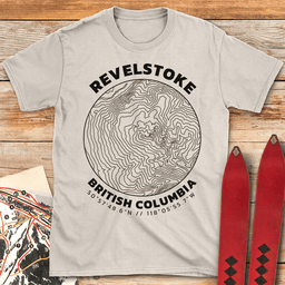 Revelstoke Topo Map T Shirt Gift For Skier