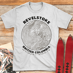 Revelstoke Topo Map T Shirt Gift For Skier