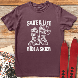 Save A Lift T Shirt Gift For Skier