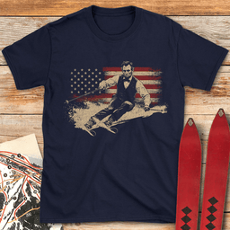Lincoln Ski Flag T Shirt Gift For Skier