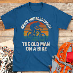 Old Man Biker T Shirt Gift For Skier