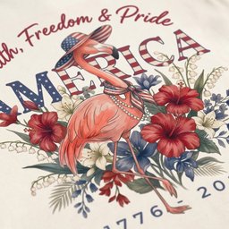 America 250 Faith Freedom Pride Patriotic Flamingo T Shirt Gift For Flamingo Lover